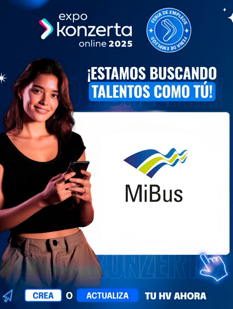 OficialMiBus's tweet image. 🚍✨ ¡Tu próxima oportunidad laboral está a un clic!
Del 22 al 28 de septiembre, participa en la Feria de Empleo Online de Konzerta y postúlate a las vacantes disponibles en MiBus, el equipo que mueve Panamá.

🔗 Regístrate en konzerta.com y da el primer paso hacia tu…