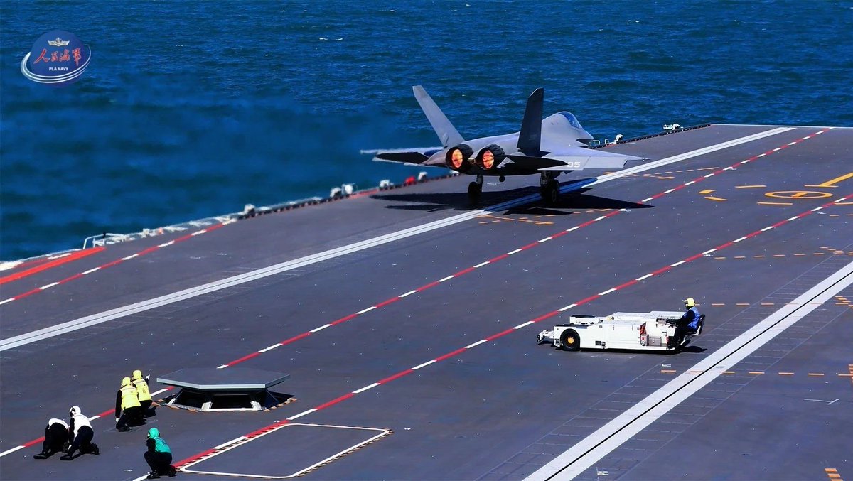 JosonWell's tweet photo. The People's Liberation Army Navy has made a major stride in the development of its carrier force, successfully launching and recovering three types of aircraft   from its supercarrier CNS Fujian using cutting-edge electromagnetic systems. https://t.co/HYcdFSyPzc
