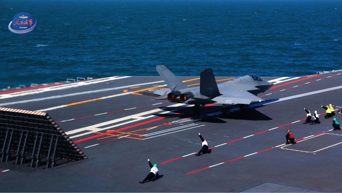 JosonWell's tweet photo. The People's Liberation Army Navy has made a major stride in the development of its carrier force, successfully launching and recovering three types of aircraft   from its supercarrier CNS Fujian using cutting-edge electromagnetic systems. https://t.co/HYcdFSyPzc