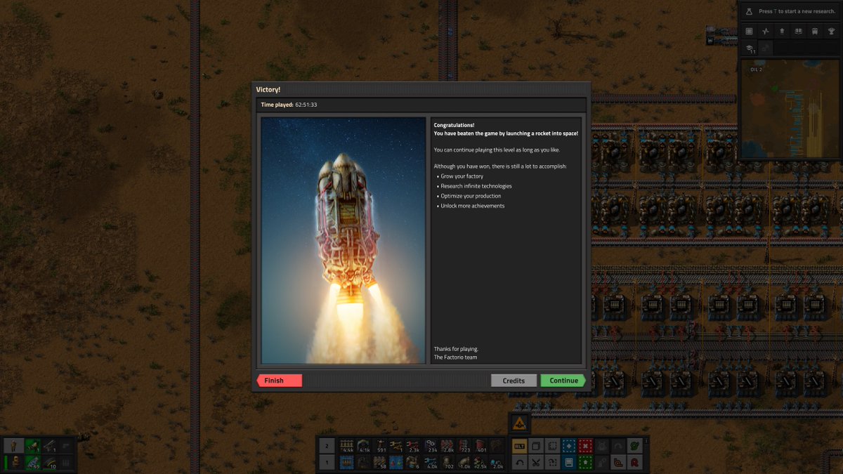 032Zero's tweet image. It took me 9 years, Hundreds of new starts, hundreds of hours of me frying my brain but i did it.... i beat Factorio!!!!!!!