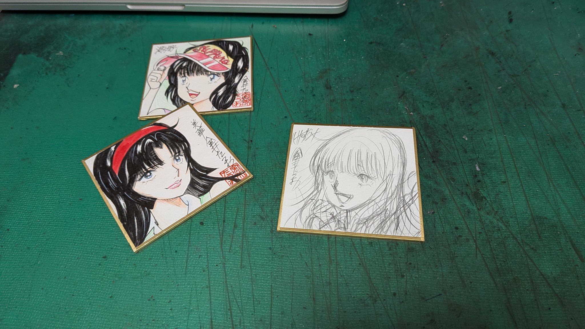 金井たつお　直筆色紙　いずみちゃグラフティー 金井たつお先生『いずみちゃんグラフィティー』色紙 の展示中