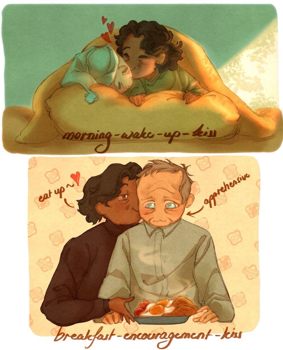 I'm so busy right now but I'll be DAMNED IF I MISSED LAWRENITEZ WEEK!
Have (1/?) of a day full of Professors!AU Lawrenitez kisses &lt;3
Thomas' still a little nervous about eating a full breakfast, but he can do it with Vincent's encouragement kiss!
#conclave2024 #lawrenitezweek