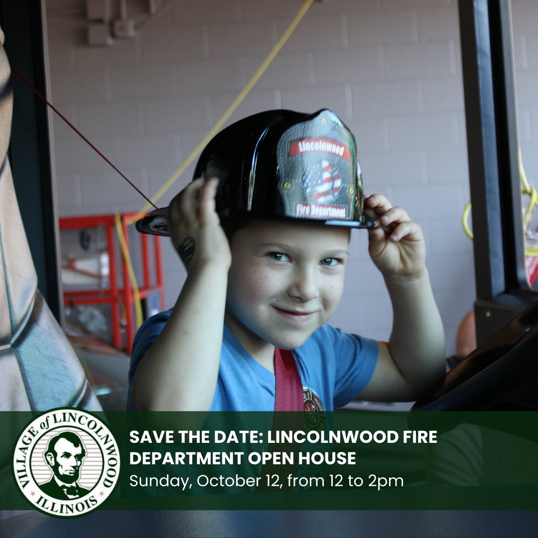 Join the Lincolnwood Fire Department on Sunday, October 12, from 12 to 2pm at Station 15 (6900 N Lincoln Ave) for a fun and educational afternoon for all ages. Bring the whole family to enjoy exciting live demonstrations, vehicle extrication, station tours, &amp; hands-on activities.