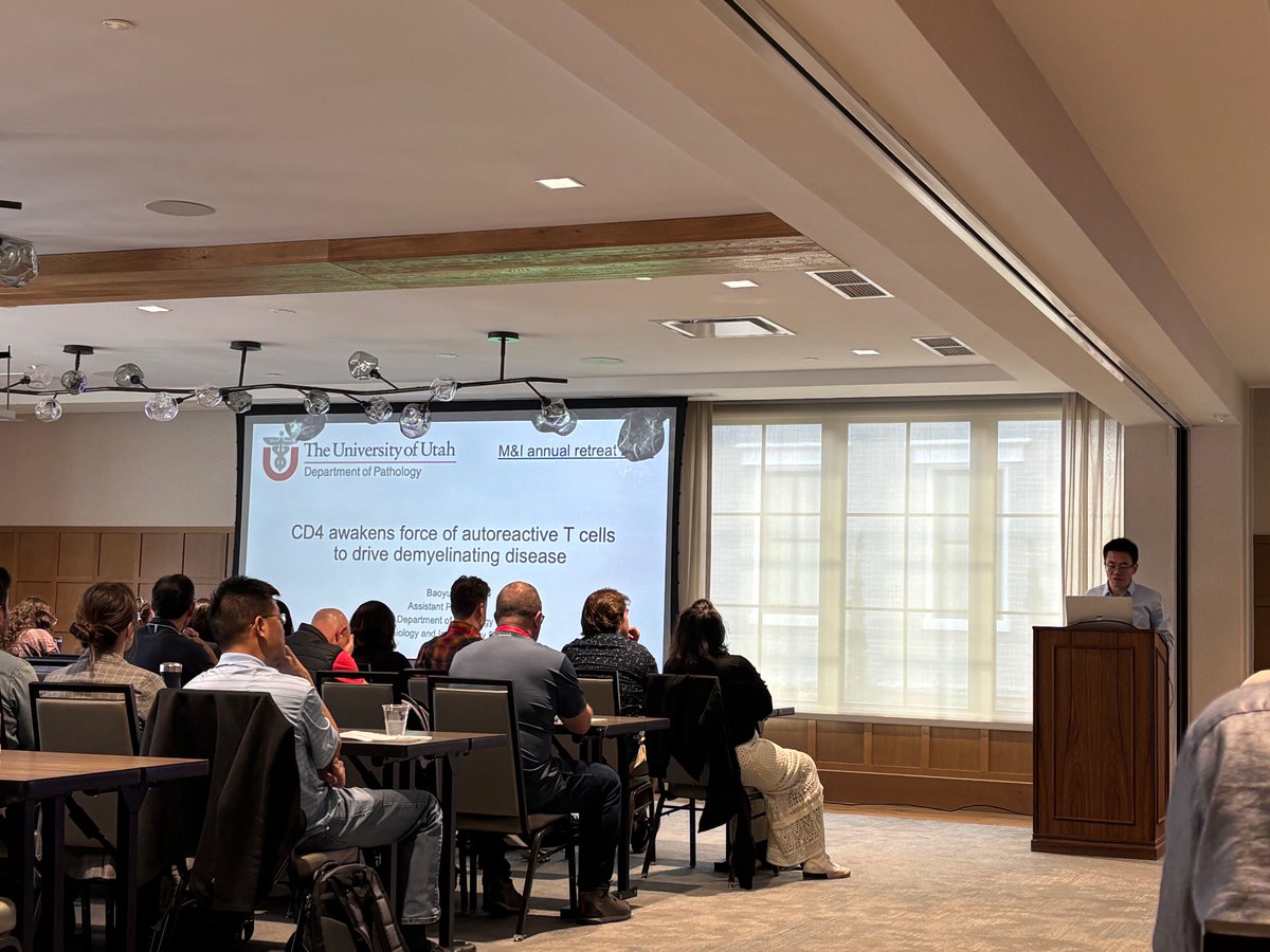 LabEvavold's tweet image. Kicking off the M&amp;amp;I retreat with a talk from former member Baoyu Liu 🎉 Now in year 2 of running his own lab and part of the Levaliu conglomerate of labs in our ongoing fight to spread the good word about T cell force. Go Baoyu!