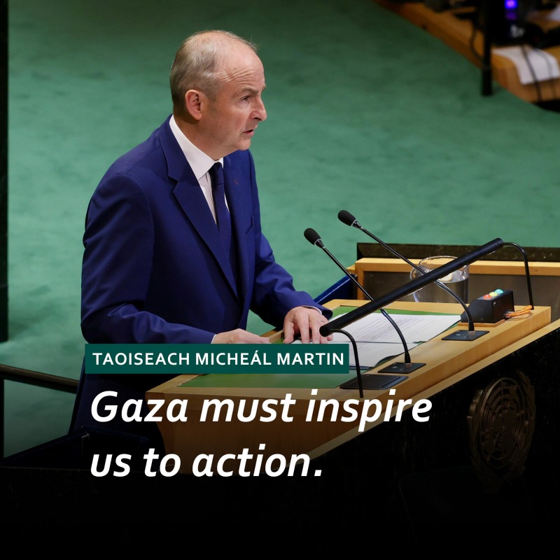 MichealMartinTD's tweet photo. If we do not move now to protect the two-state solution if we do not work to build a process through which it can be achieved, there may never be another opportunity.

That must not be our legacy to future generations.

Ireland is ready to play its part.
