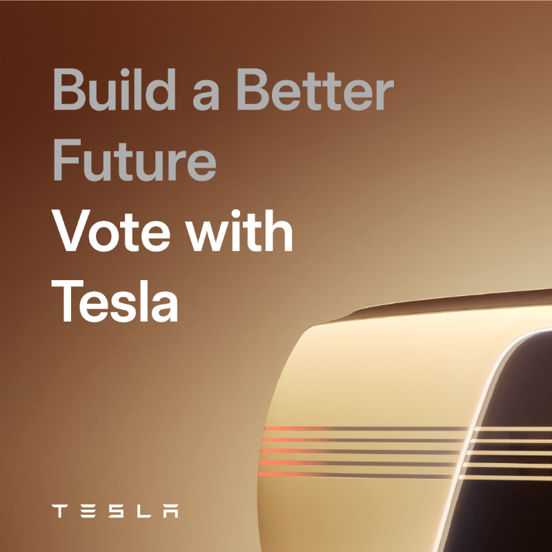 Tesla's tweet photo. We pay for outstanding performance – not for promises. In 2018, Elon had to grow Tesla by billions. Now, it’s trillions. Vote “FOR” Proposals 1, 3 and 4 to support our ambitious goals. Elon only gets paid if he delivers value for you.