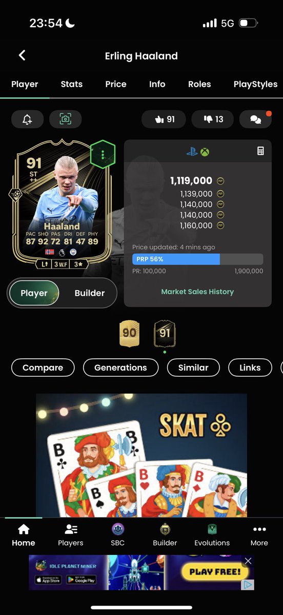 futsolution's tweet image. Haaland TOTW will be 1.5 million coins soon