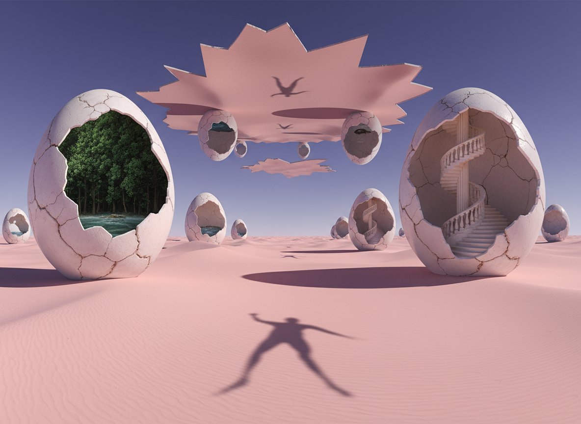 PromptSin's tweet image. Cracking open new dreams! 🥚✨ What&apos;s your biggest imagination escape? #CreativeVibes #DreamBig