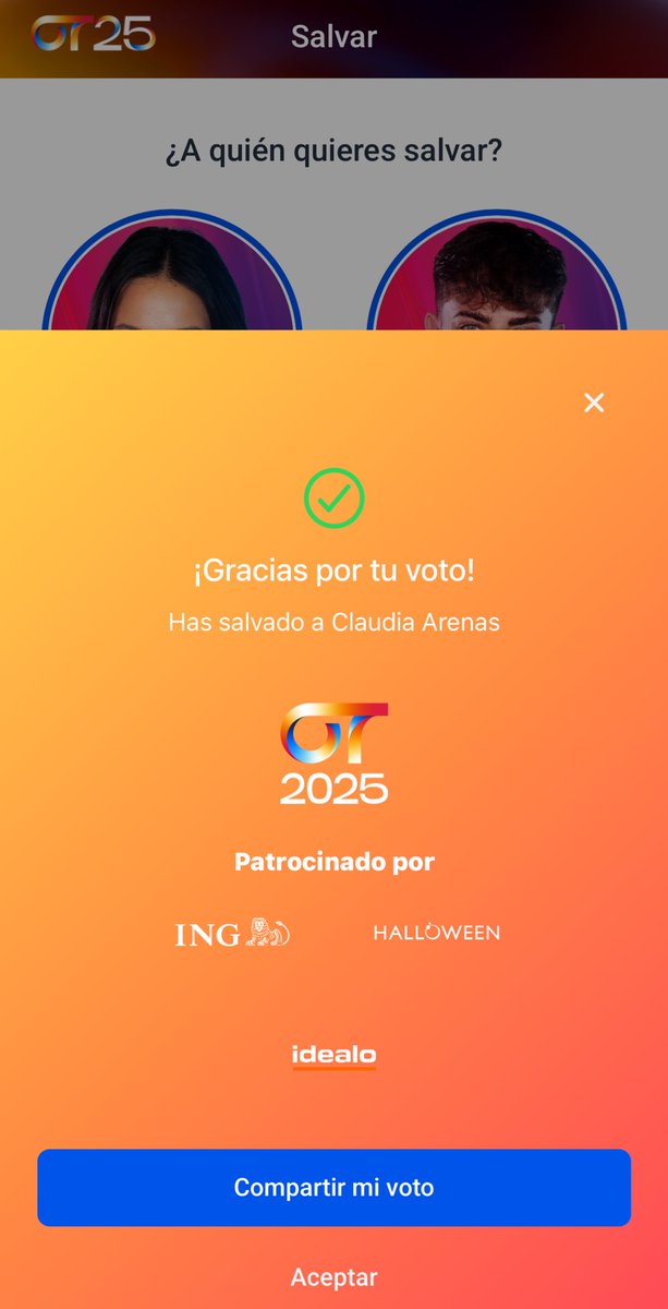 mas os vale salvar a claudia, yo he estado aqui que quede para la historia #OTGala1