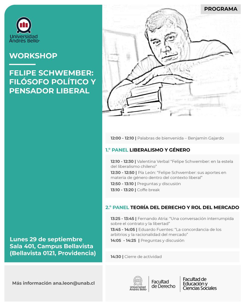 Workshop en <a href="/uandresbello/">U. Andrés Bello</a> el lunes 29 de septiembre.

Felipe Schwember: Filósofo político y pensador liberal.