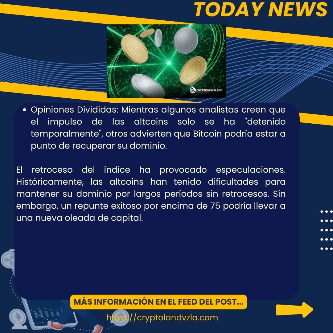 ¡Gran Noticia! 🚨 ¿Se Acabó la Temporada de Altcoins? 📉🤔
¡Atención, #CriptoComunidad! 📢 El Índice de Temporada de Altcoins ha caído a 67, por debajo del nivel clave de 75, lo que ha encendido un debate en el mercado. ¿Es este el final del rally de las altcoins, o es solo una