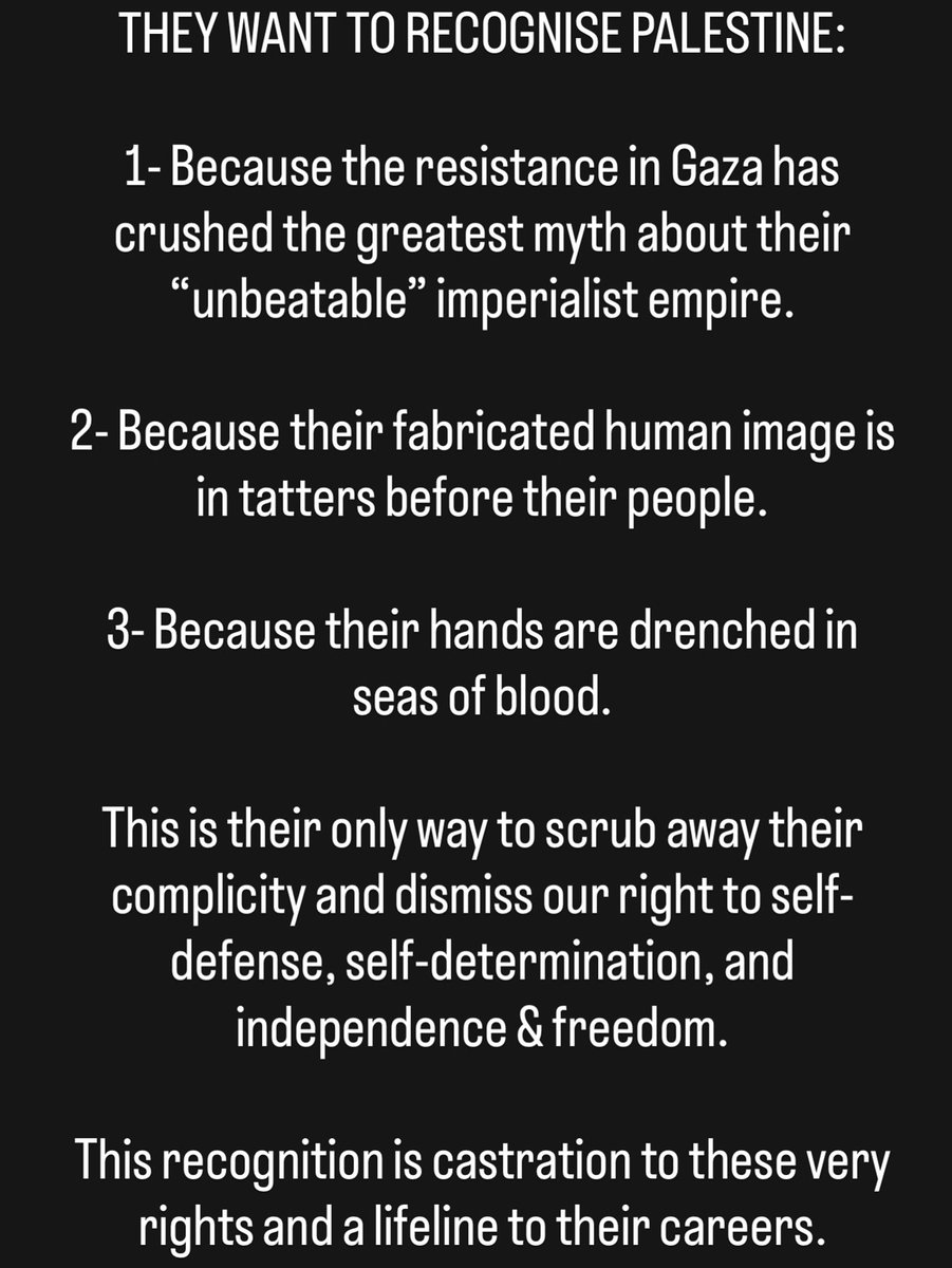 One more time on where I stand on the current recognition of Palestine…