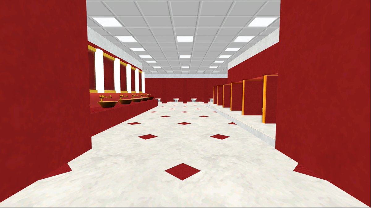 EricBlueEyes's tweet image. Red Bathroom Finished ✅