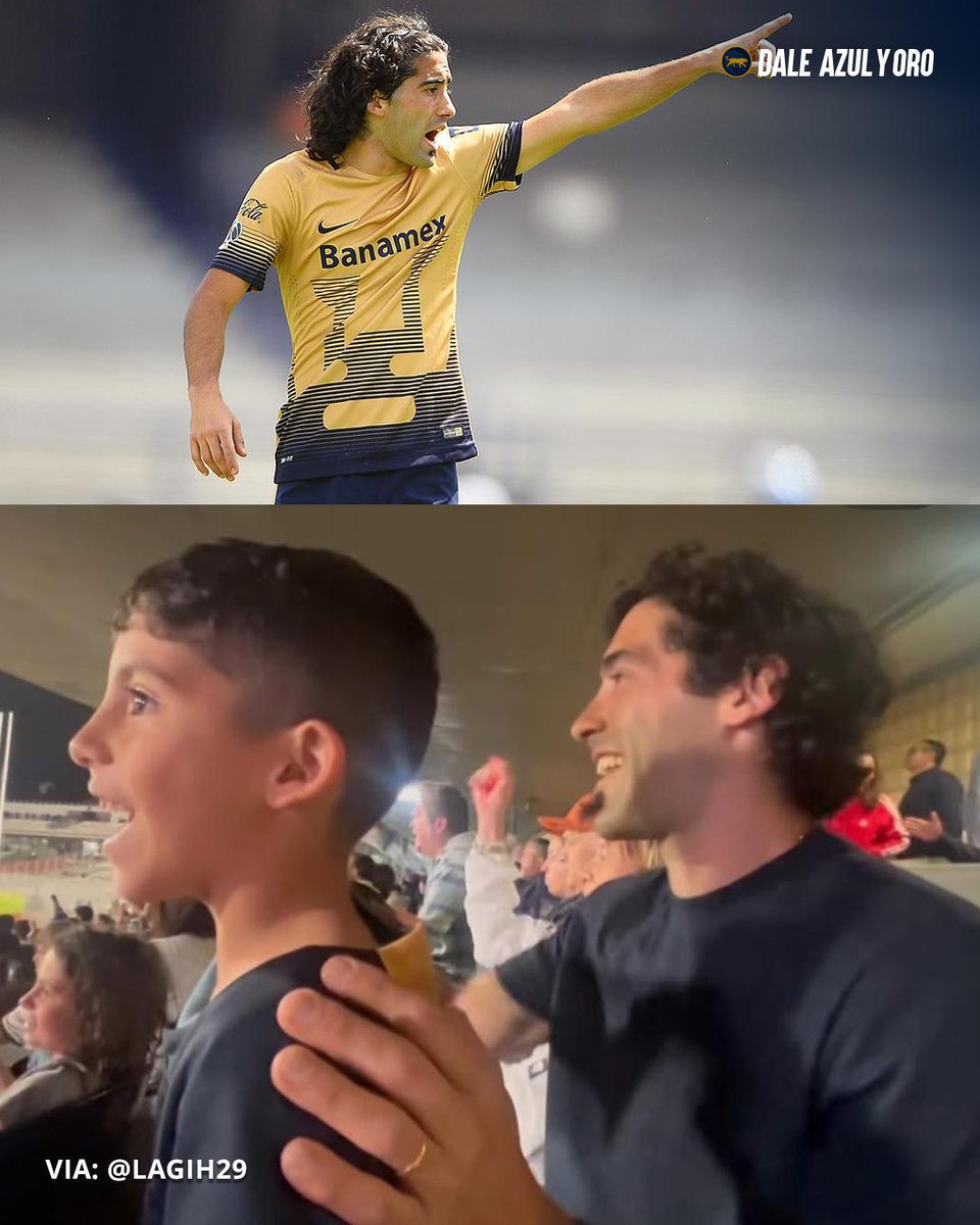 DaleAzulyOro's tweet photo. ¡NO NOS OLVIDA! 🥹

Matías Britos estuvo presente en el  Pumas vs Tigres en CU. Le enseño a su hijo más chico a entonar el Goya ¡crack! https://t.co/7lYh1R0OEE