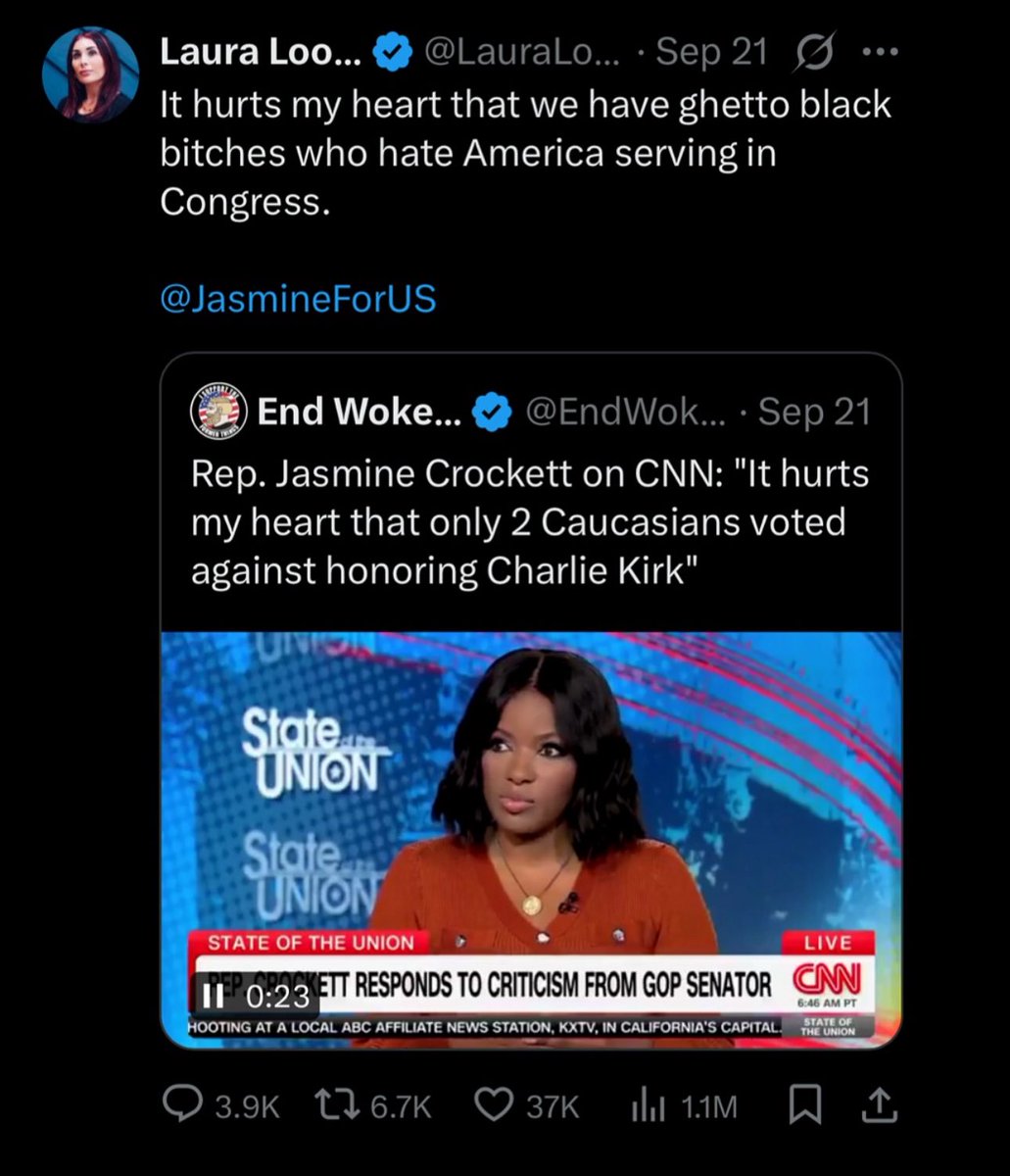 It hurts my heart that this country lets Jigsaw (<a href="/LauraLoomer/">Laura Loomer</a> ) have a Twitter account.