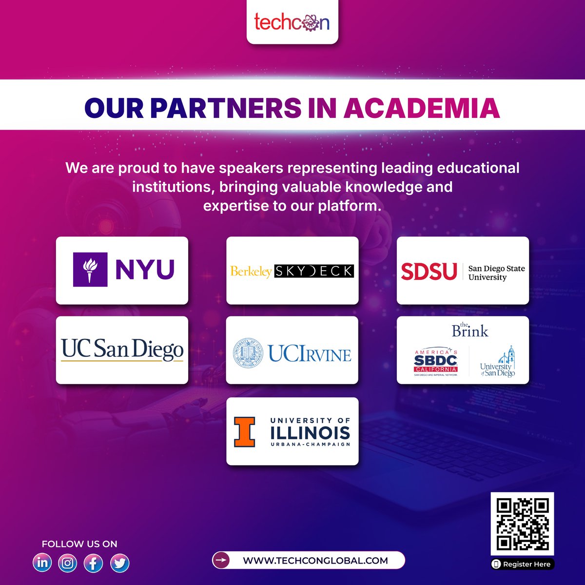 TechCon_Global's tweet image. 🎓 Leading universities are joining us — bringing research, expertise & innovation to the table. When our partners in academia meets industry, real breakthroughs happen. 🌍🚀 
👉 Learn more: techconglobal.com
#TechConGlobal #InnovationEcosystem #TechConSoCal2026…