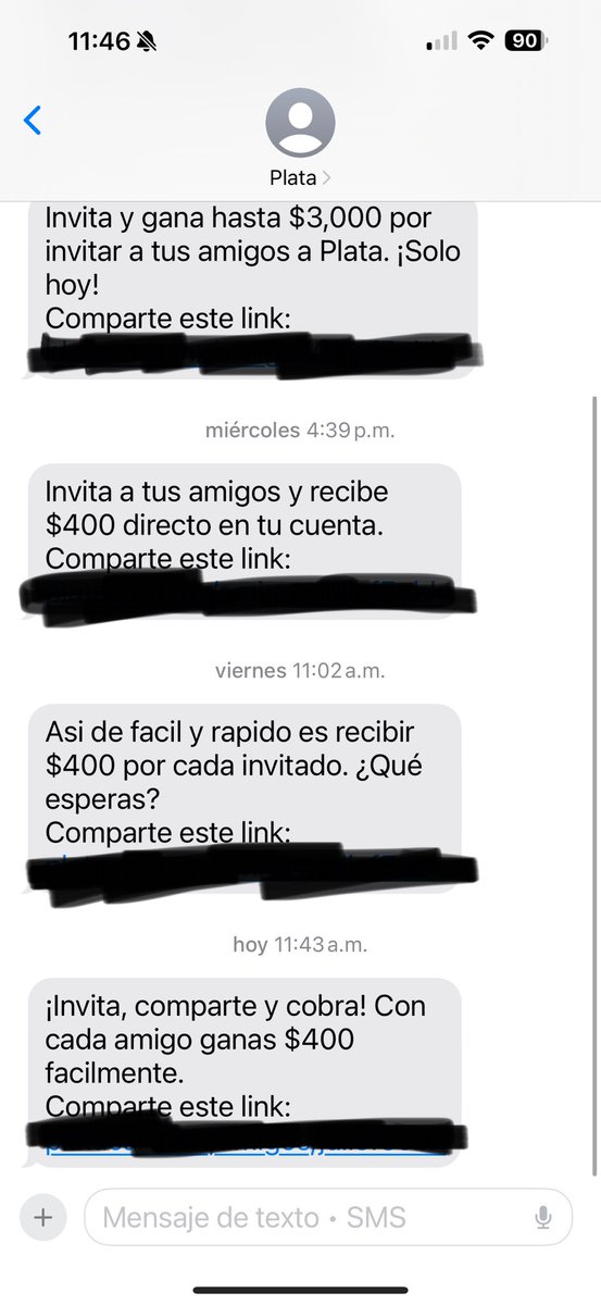 JAscorveZ's tweet photo. @Platacardmx @CondusefMX 
Plata Card sigue molestándome con SMS pidiendo que les dé referencias y NO lo voy a hacer… todos odiamos las llamadas de los Bancos ofreciendo tarjetas… paren ya… yo no soy cliente suyo… #Platacard Ayuden a reportar esto… https://t.co/Et9bTFqcOn