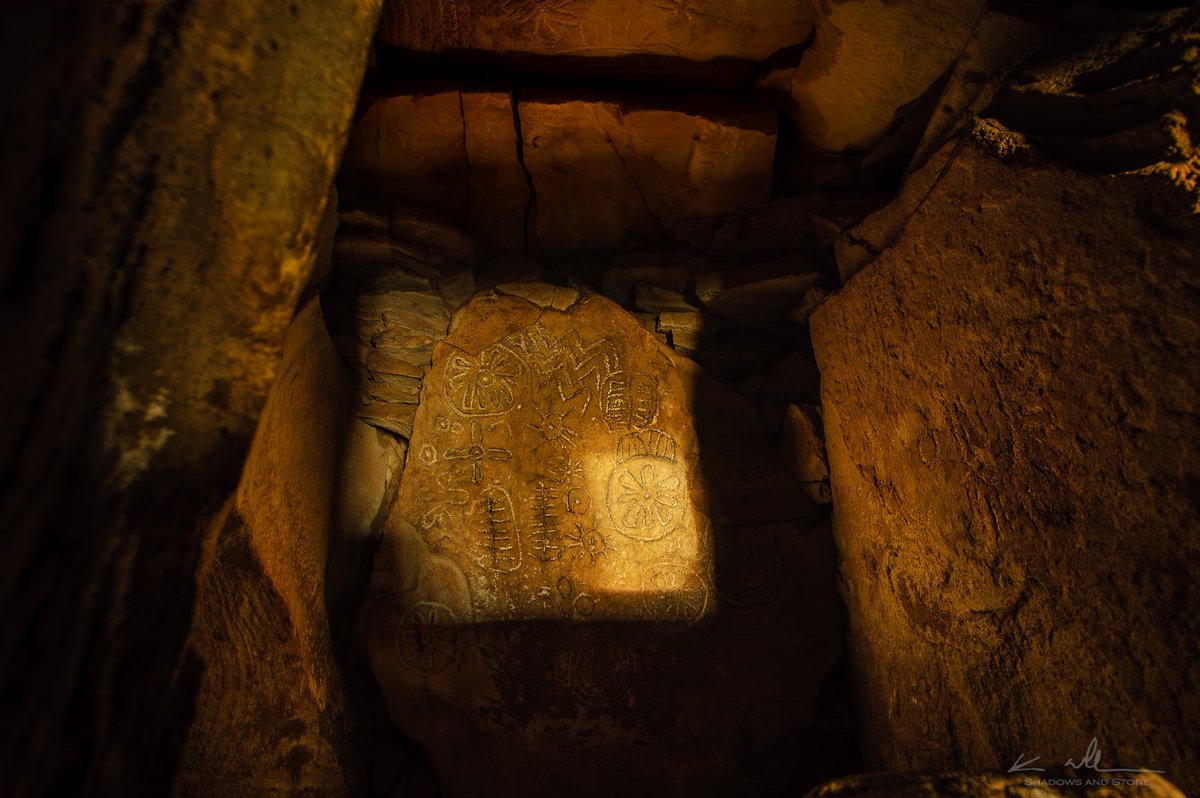 Equinox illumination of Cairn T, Loughcrew, County Meath, Ireland. Taken twenty years ago, September 2005. Today, the interior of the cairn is closed to visitors due to safety concerns with the 5,000 year old structure. #equinox #megalithicart #irelandsancienteast #prehistoricart