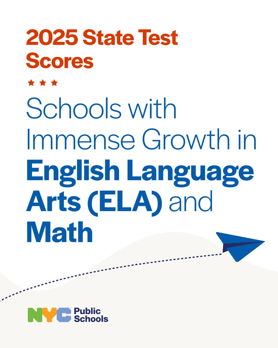 NYCSchools's tweet image. Student success is on the rise at @NYCSchools! 🌟
 
We’re proud to spotlight a few schools that saw immense growth on their 2025 New York State Test results.