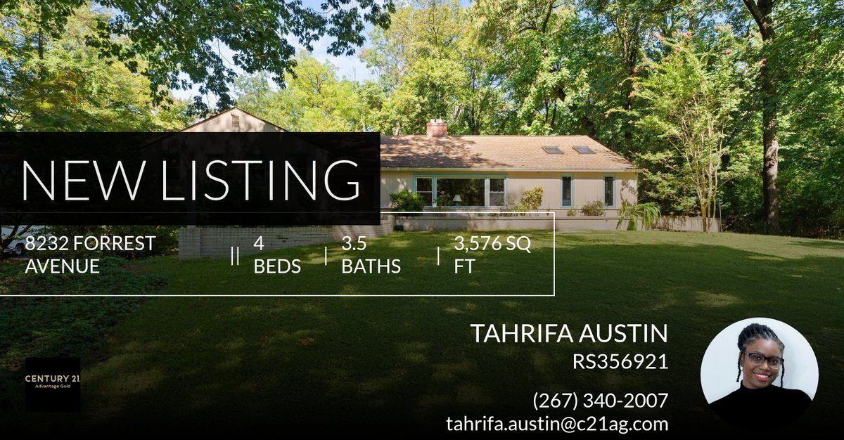 AgentTahrifa's tweet photo. 📍 New Listing 📍 Take a look at this fantastic new property that just hit the market located at 8232 Forrest Avenue in Elkins Park. Reach out here or at (267) 340-2007 for more information!

Listed by Elkins Park Office

Tahrifa A... https://t.co/skBrLUmaPj https://t.co/4lNOwzBYR8