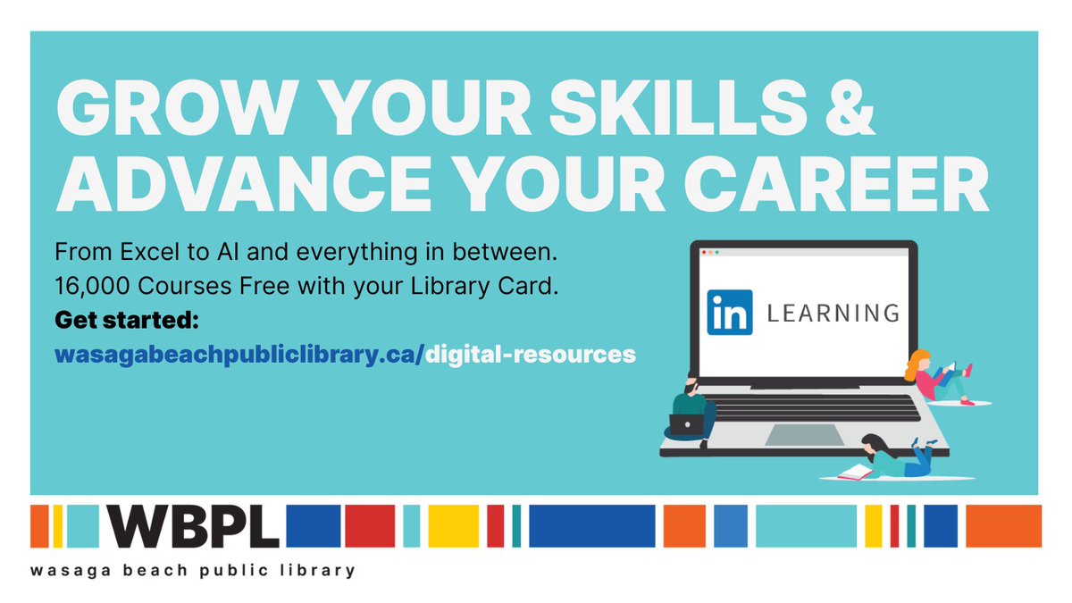 BeyondBooksWBPL's tweet image. 🚀 Sharpen your skills with LinkedIn Learning!
Thousands of expert-led courses in business, design, tech &amp;amp; more — free with your WBPL card.

👉 wasagabeachpubliclibrary.ca/digital-library

#WBPL #LinkedInLearning #OnlineLearning