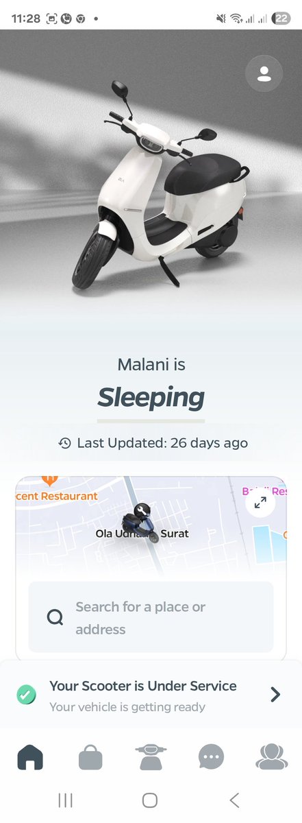 DilipMalani5's tweet photo. @OlaElectric @bhash More than 50 days, my Scooter at Ola service centre. Single movement not held. https://t.co/tq0SQOANlx