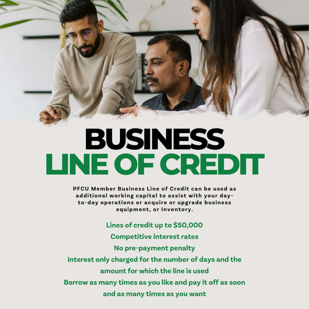 PlatinumFCU's tweet image. Fuel your business growth with flexible financing. 💼 PFCU Business Line of Credit:
 ✔ Up to $50,000
 ✔ Competitive rates
 ✔ Pay only for what you use

Learn more 👉 bit.ly/3IxAH7M 

#PlatinumFCU #BusinessLineOfCredit #SmallBusiness
