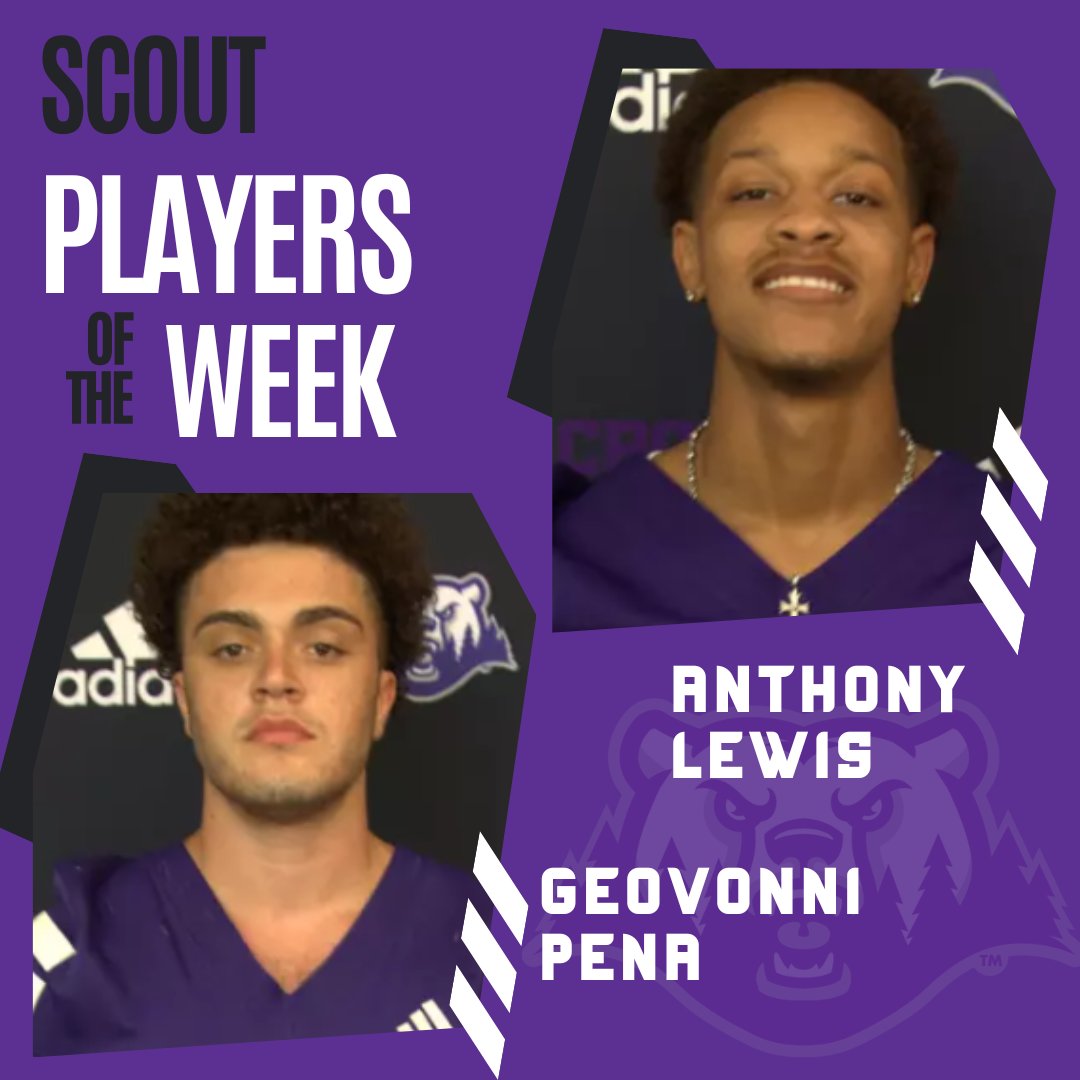 🐻‍❄️ Scout Team Players of the Week 🔥

🛡️ Defense: Geovonni Pena (DL)
⚡️ Offense: Anthony Lewis (WR)