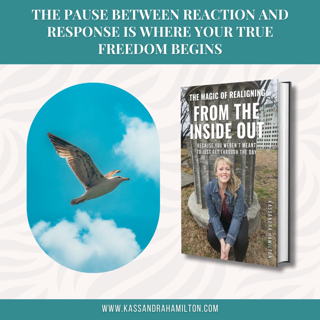 KassandraAuthor's tweet photo. Life constantly pulls us into reaction, but peace is found in the space between stimulus and response. 

Don't Miss Out - Grab Your Copy Today: https://t.co/mW2sXx90oQ
Head To Our Website For More: https://t.co/1fUJeVhZUz

#KassandraHamilton #TheMagicOfRealigning #InsideOutLiving https://t.co/t1l1Q4p1Ag