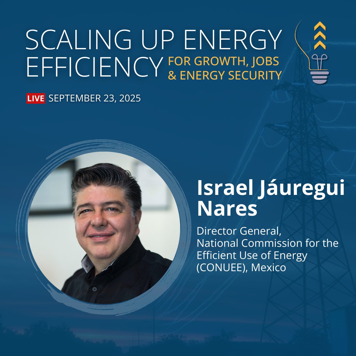 🇲🇽 Mexico is showing how smart policy can unlock energy efficiency at scale.

Hear from Israel Jáuregui Nares, Director General <a href="/CONUEE_mx/">CONUEE_mx</a>, on how Mexico is tackling inefficiencies and driving impact.

📅 Sept 23, 10AM ET
🔗 wrld.bg/rcsn50X0bg3
#PowerMoreWithLess #ESMAP