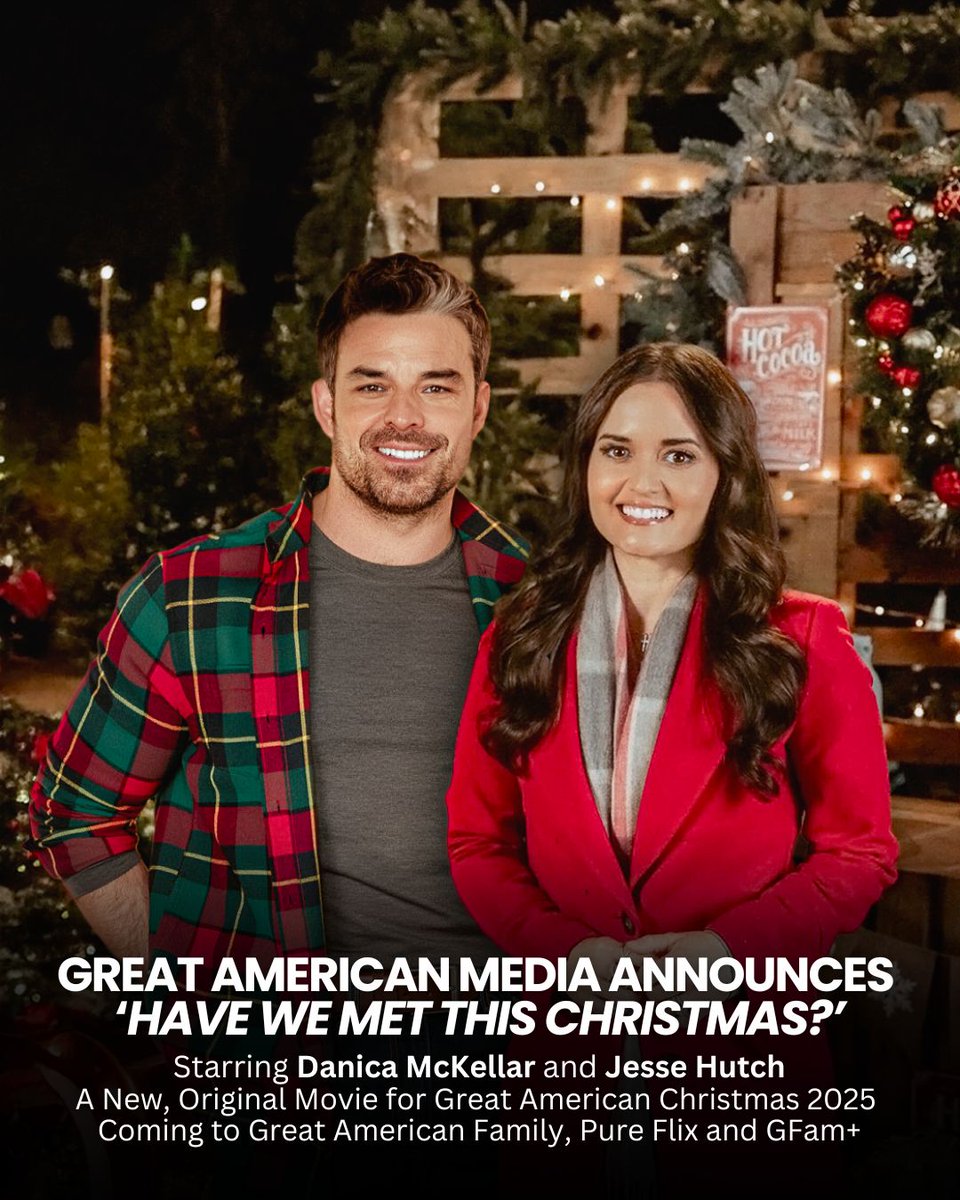 GAfamilyTV's tweet image. We are excited to announce beloved stars @danicamckellar &amp;amp; @Jesse_Hutch are set to star in 'Have We Met This Christmas?' — coming soon to Great American Family, @PureFlix &amp;amp; GFam+ as part of our 5th Year Anniversary of #GreatAmericanChristmas! ✨🎄

Read more at