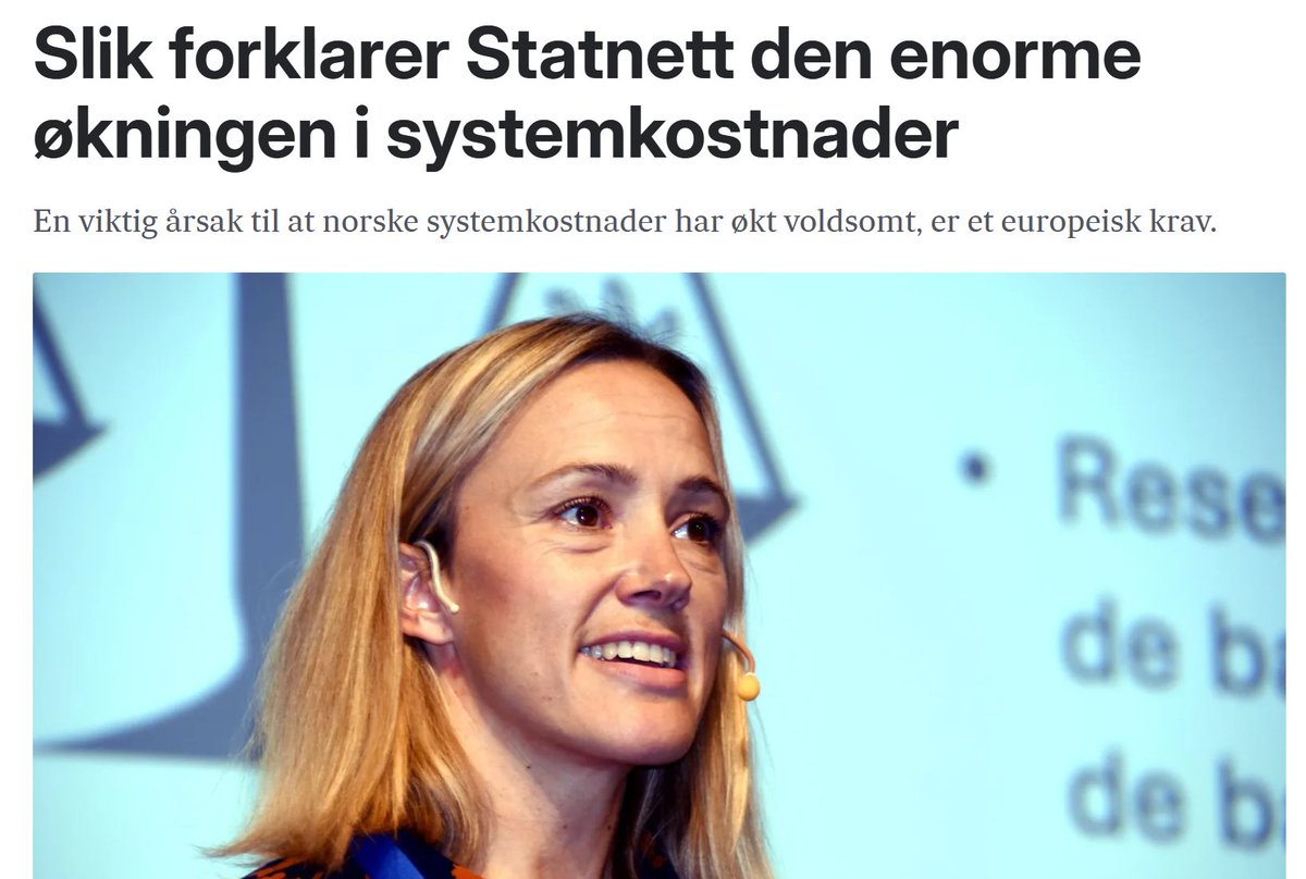 JanHerdal's tweet photo. Før lå systemkostnadene for det norske kraftnettet på rundt 400 millioner kroner. I år runder det etter alt å dømme 8 MILLIARDER. På grunn av et krav fra EU. Norge er ikke med i EU. Så hvorfor går vi med på det ene sinnsvake kravet etter det andre? https://t.co/dOdWokR4Oy