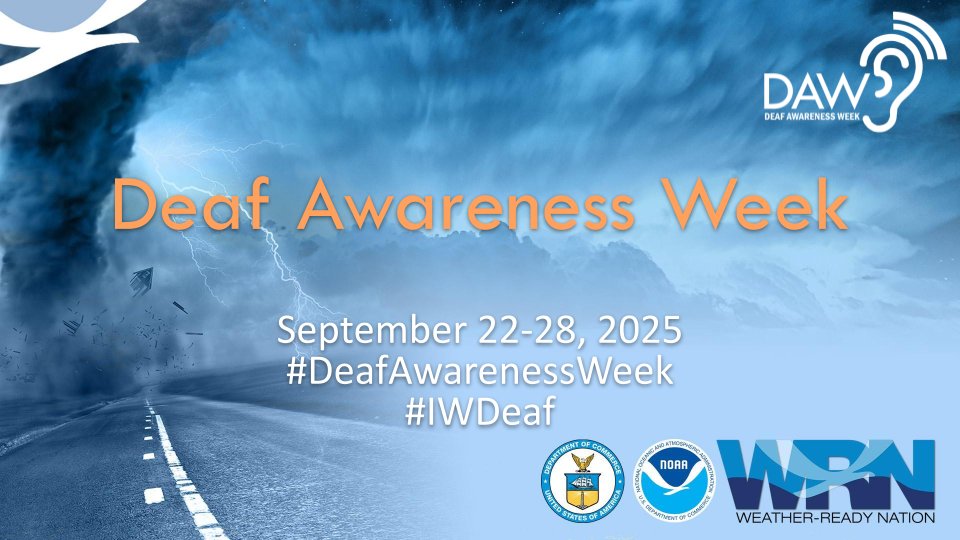 NWSGSP's tweet image. ⚠️ It's Deaf Awareness Week - Did you know the @NWS has a webpage dedicated to weather safety for the #Deaf and #HardofHearing?

💻 weather.gov/wrn/dhh-safety

📌#DeafAwarenessWeek #IWDeaf #scwx #ncwx #gawx