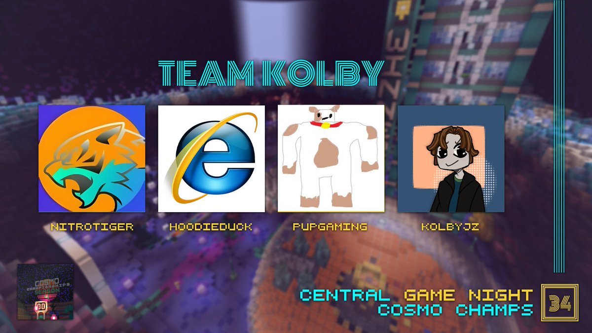 It's Team Kolby!

<a href="/NitroTiger6801/">NitroTiger</a> <a href="/pupgamingg/">Pup</a> <a href="/kolbyjz_/">kolby</a> HoodieDuck

Watch them compete in CGN 34: Cosmo Champs this Friday at 9pm BST!