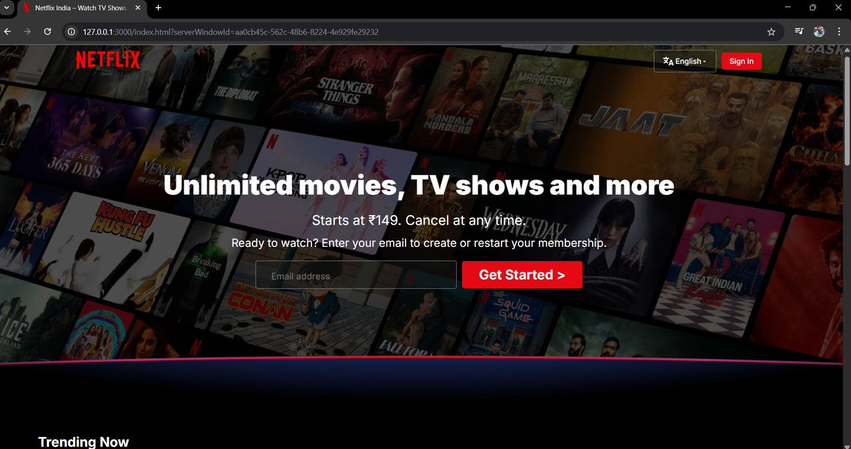 Gautam4_0_4's tweet photo. Just finished a Netflix clone frontend using HTML, CSS, and a touch of JS! π¬
Replicated the look and feel, interactive UI, and modern dark design.
Check out the screenshot below! π
#NetflixClone #WebDevelopment #Frontend #HTML #CSS #JavaScript https://t.co/40TslDTbrT
