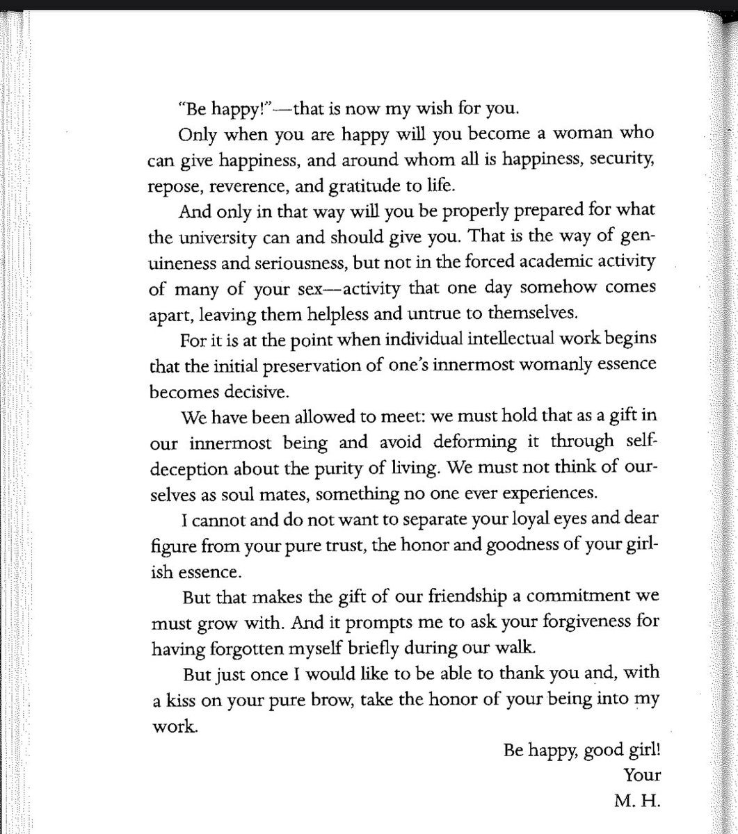 36-year-old Heidegger's first letter to Hannah Arendt, his 19-year-old student
