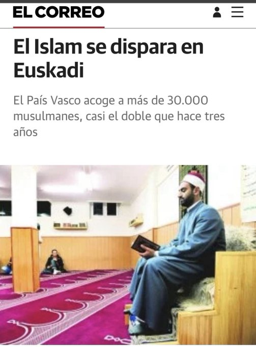 Dravidica's tweet photo. El Islam se dispara en Vascongadas. #vascongadas https://t.co/wI1kpOQ3uu