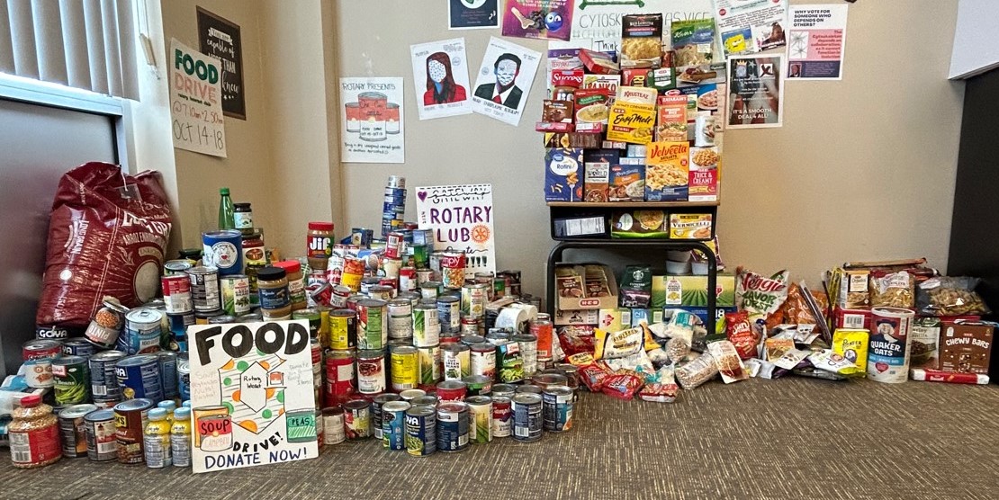 This photo is from last year. How about we double our donation this time around!? The Rotary Interact Club of Gateway is collecting non-perishable food items, September 22–29 for <a href="/thecaringplace/">The Caring Place</a>.  Donations can be dropped off in room 422 or the front office.