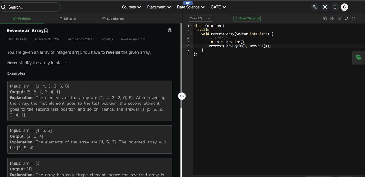 codewithGenZ's tweet image. Day 81🚀: #100daysofcode : #GeeksforGeeks
Today i solved problem on #GFG
-Zeroes to end
-Reversing Arr
#CPP_language #100daysofchallenge #codinglife #LearnInPublic #learnprogramming #programmer #coder #CodingJourney #codewithGenZ #BuildYourself #Hackathon #Genius #ProblemSolving
