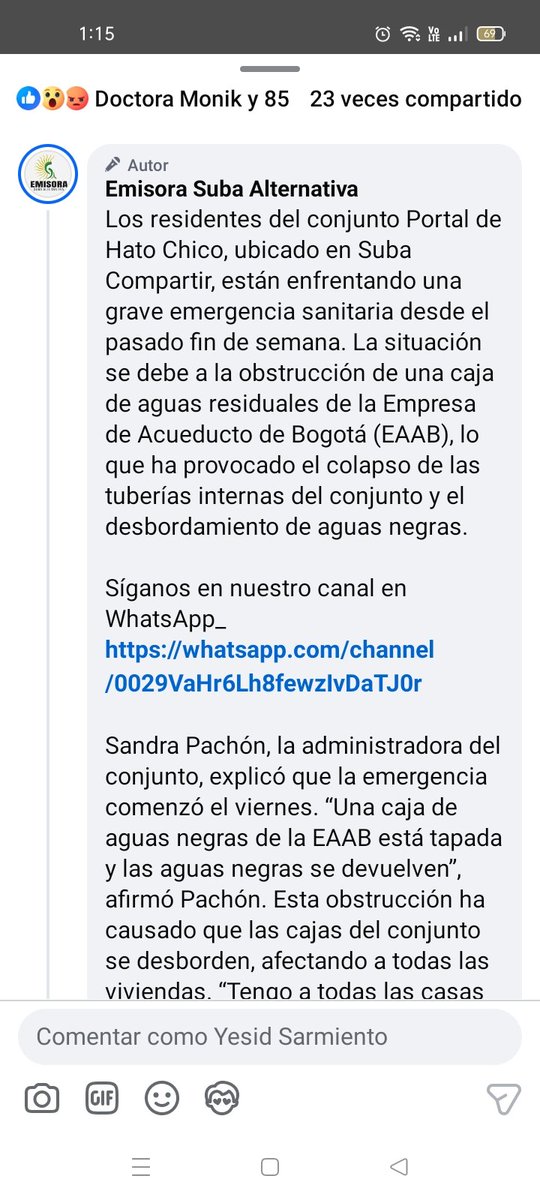 sostibabuyes's tweet photo. Suba y Bogotá.
No tienen alcaldes @CarlosFGalan @subaalcaldia 
Problemas sanitarios porque la empresa del agua no sirve para realizar sus trabajos hidráulicos de aguas residuales domésticas https://t.co/YRv6g1deC9