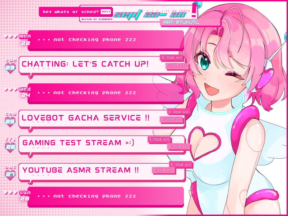 theariaproject's tweet photo. on thurs, i’ll be part of OSHI★TRAIN’s fundraiser for the Immune Deficiency Foundation !! please donate if u can :3
【 stream schedule: sept 22 - sept 28 】
🪽 general - #theariaproject
🪽 art - #ariaPNG
🪽 nsfw - #ariaRAW
🪽 fanbase - #lovebytes
【 https://t.co/S2qtOSlfcC 】 https://t.co/YupBbxg67H