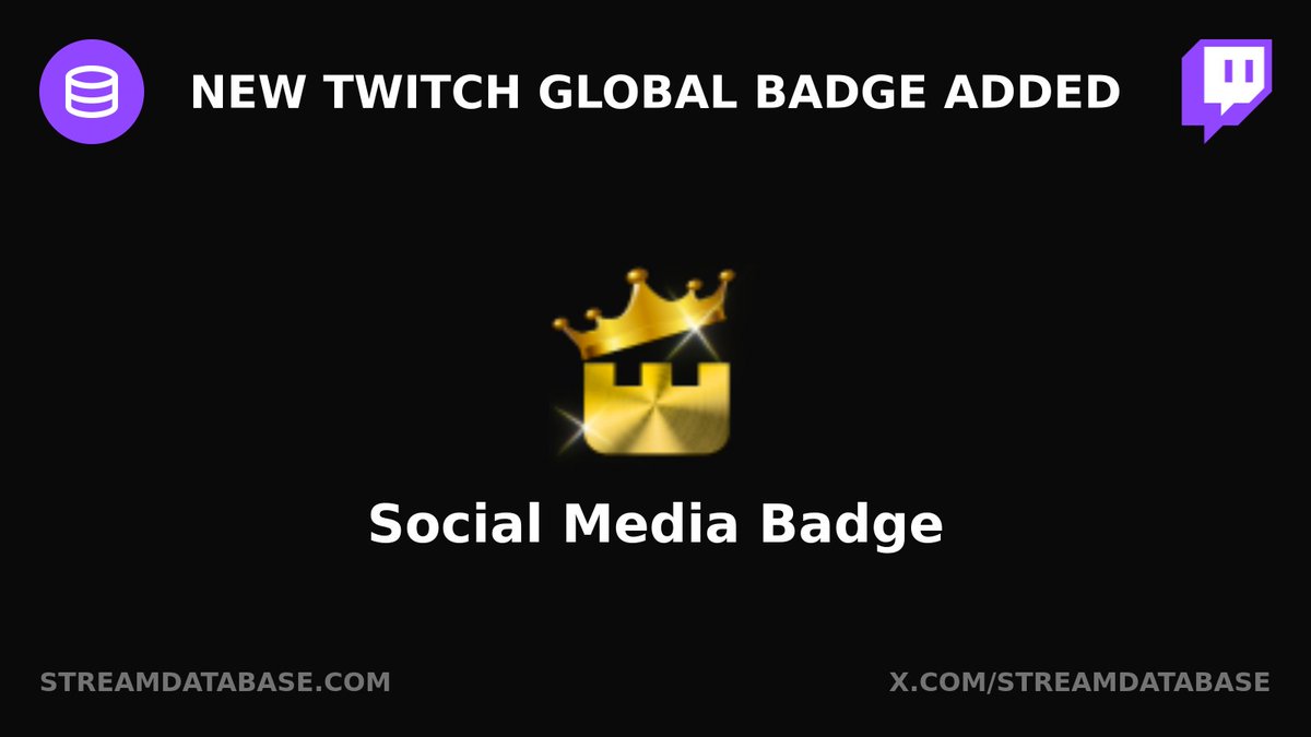 New Twitch Global Badge Added

Social Media Badge

Learn more: streamdatabase.com/twitch/global-…