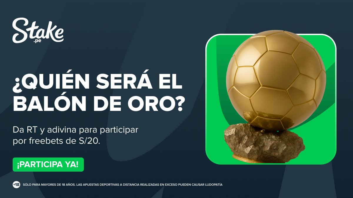 El fútbol premia a los más grandes… y tú también puedes ganar 🔥

Da RT, adivina el ganador del Balón de Oro y participa por 3 freebets de S/20 🏆⚽