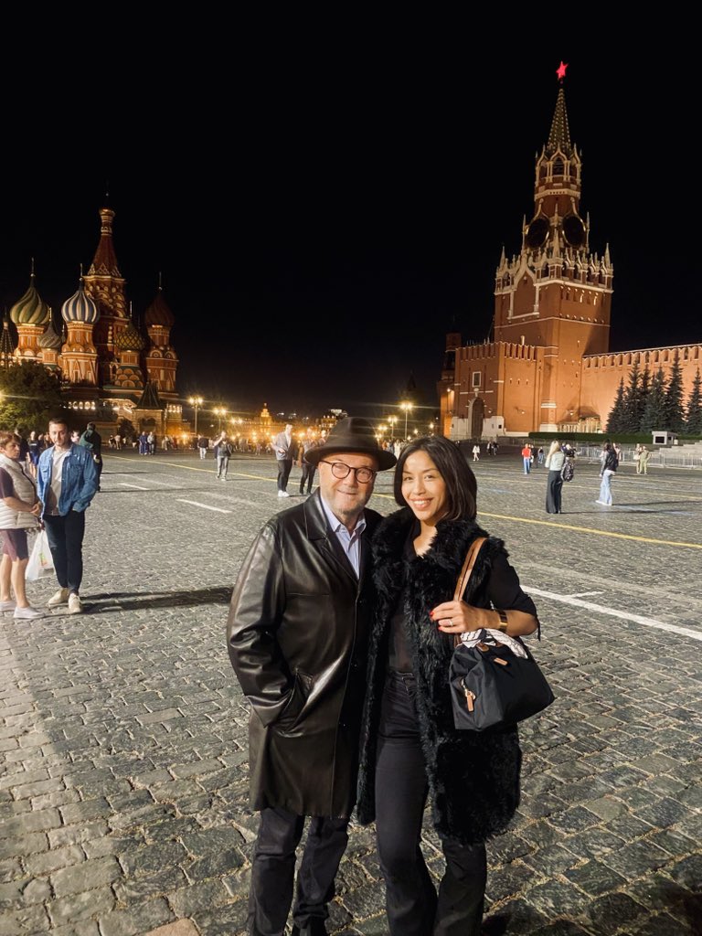 Celebrating our wedding anniversary in Red Square. Midway between faith and socialism. What could be better than that? @gayatrigalloway
