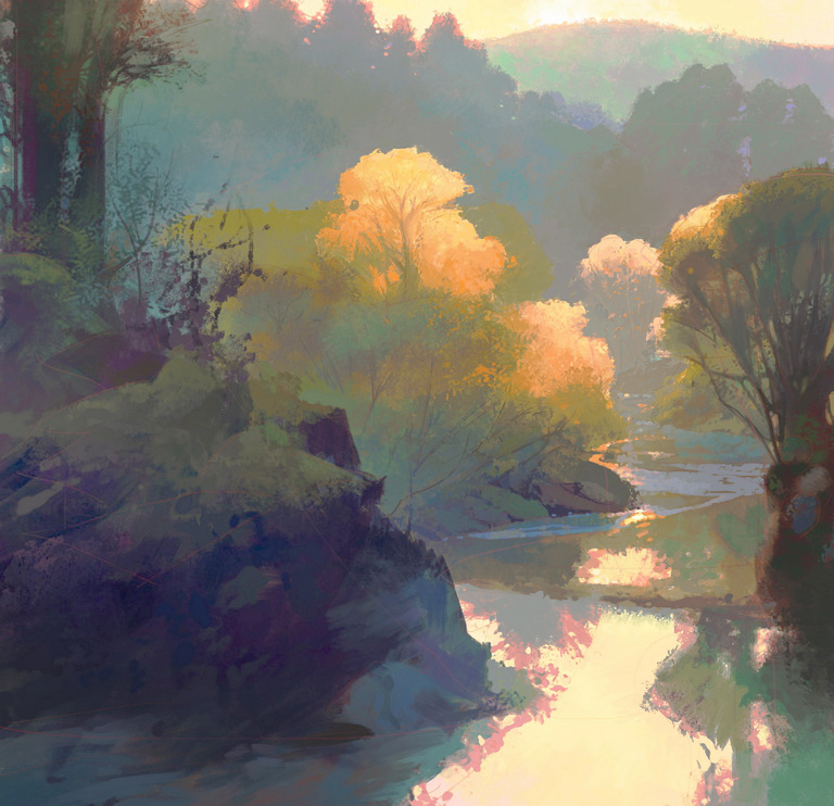 Northern California river valley.