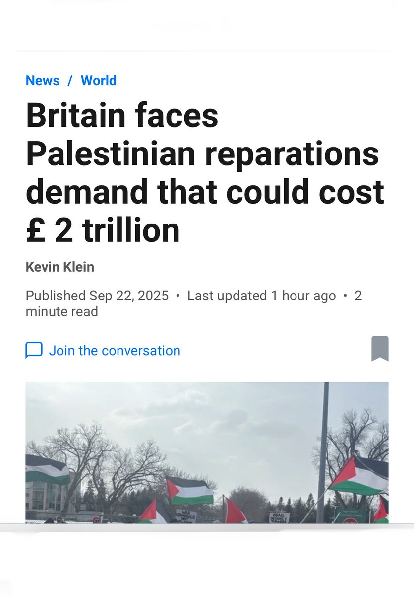 Nach der Anerkennung des Staates „Palästina“ durch Großbritannien fordert der Präsident der Autonomiebehörde, Mahmud Abbas, vom Vereinigten Königreich Reparationen in Höhe von 2 Billionen für dessen Herrschaft von 1917 bis 1948. Ich verkneife mir jeden weiteren Kommentar.