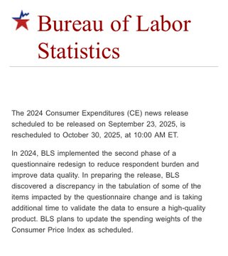 JedKolko's tweet image. Update: The Consumer Expenditure Survey is being delayed ~5 weeks, with no impact on the CPI weights, and for good technical reasons.