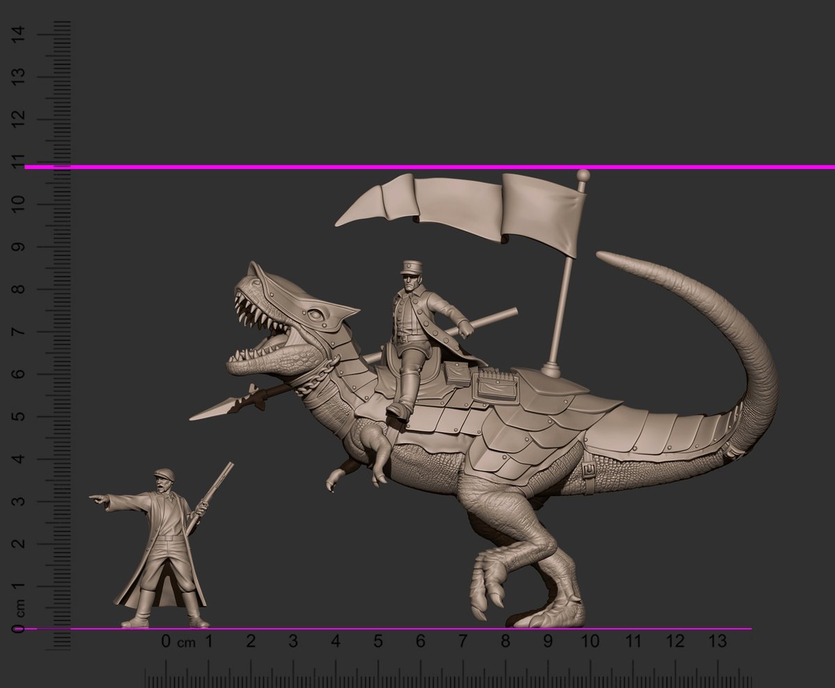Do you like dinosaurs? How about cavalry? How about DINOSAUR CAVALRY! 

A new miniature is being prepped for Sauriana - the Apex Company Hussar, a World's Faire faction mercenary who can add some punch to your posse! 

#Sauriana #miniatures #fossilpunk #dinosaurs #wargaming
