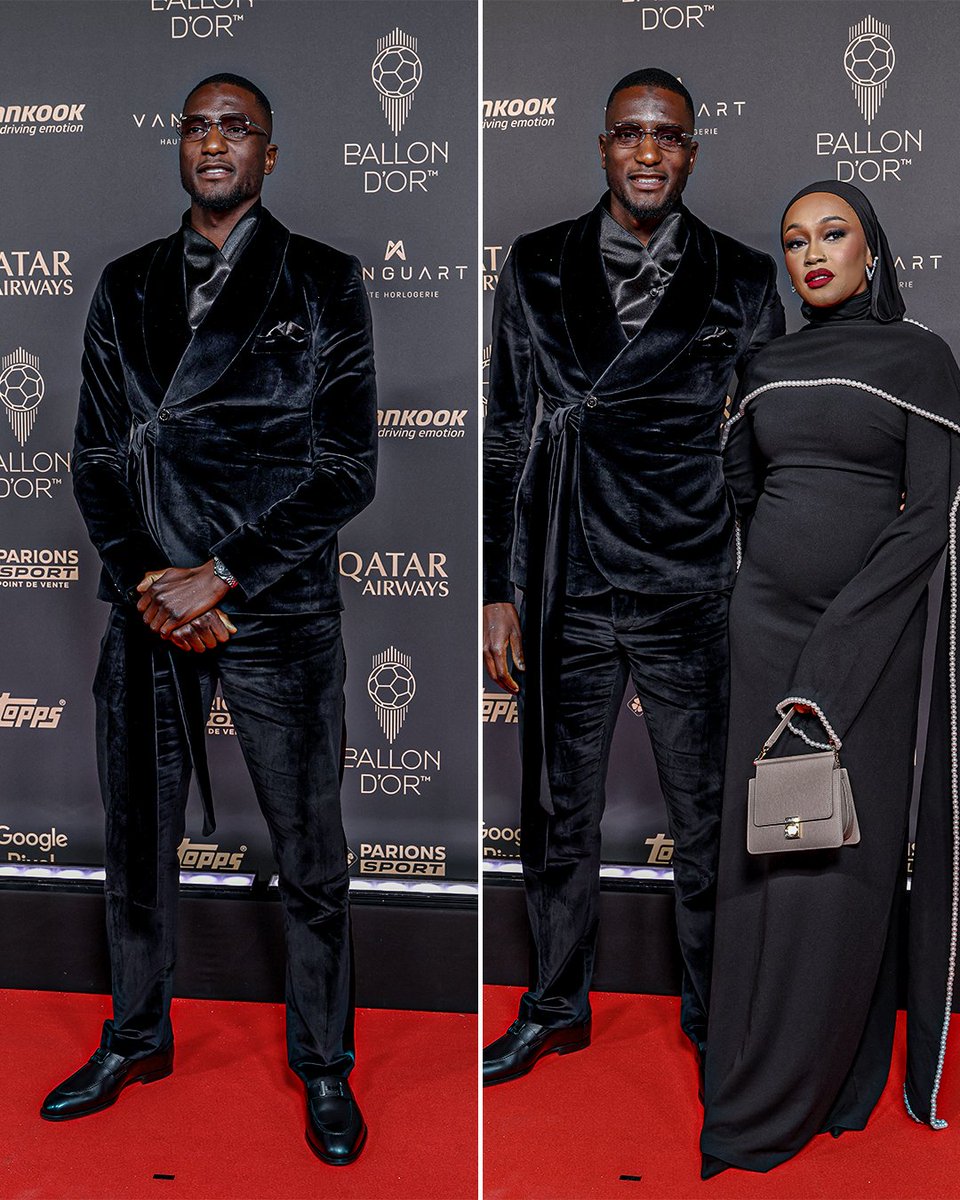 Serhou Guirassy with his partner on the Ballon d'Or red carpet 🤩

The Guinea striker finished 21st in the overall ranking.