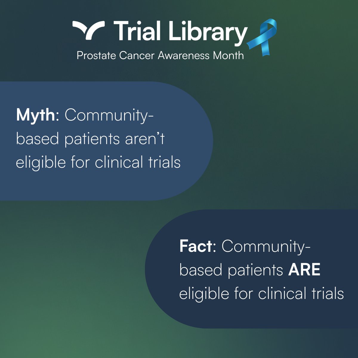 "Are community-based patients eligible for prostate cancer trials?”
Yes. Trial Library works with HCPs in 320+ clinics to match patients, regardless of geography or background.

✅ Real-time availability
✅ Referral + navigator support
✅ Built for busy workflows

Learn how →